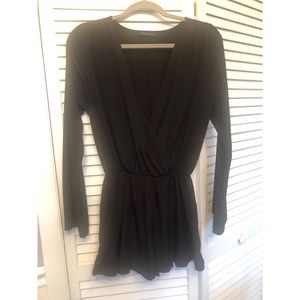 Black Long Sleeved Romper